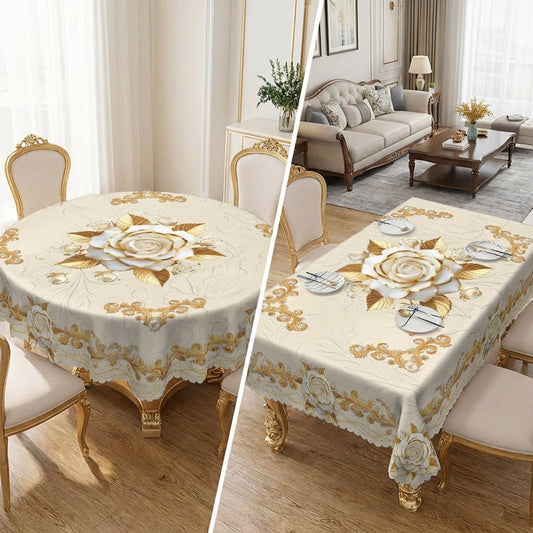 Wasserdichte goldene Rosentischdecke