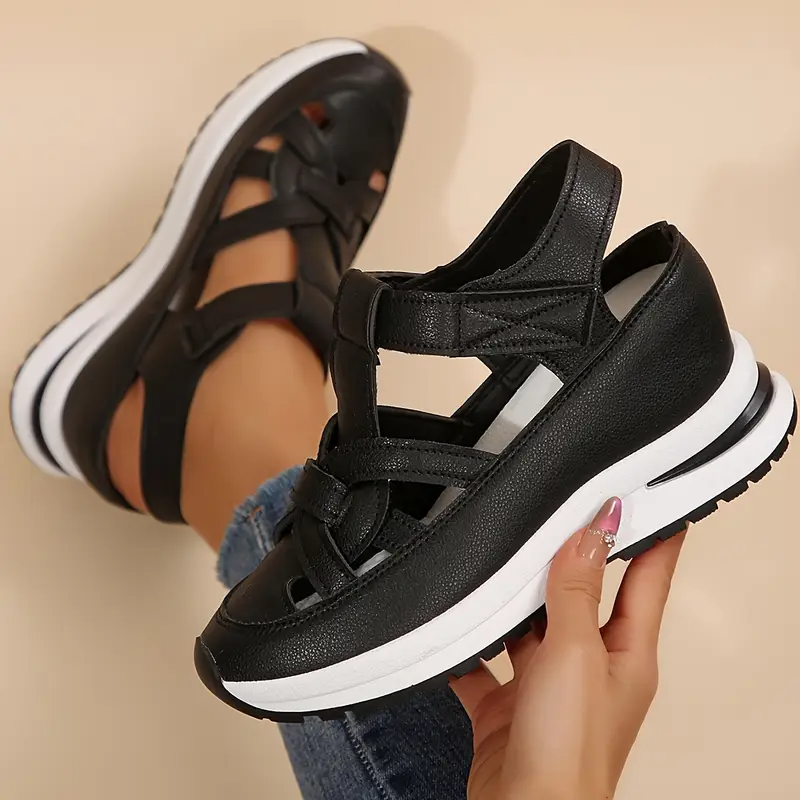 Women’s Soft Adjustable Sandals – Hook & Loop, Comfort Fit for Wide & Narrow Feet