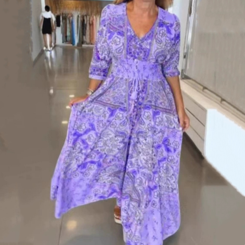 Elegantes langes Blumenkleid für Damen
