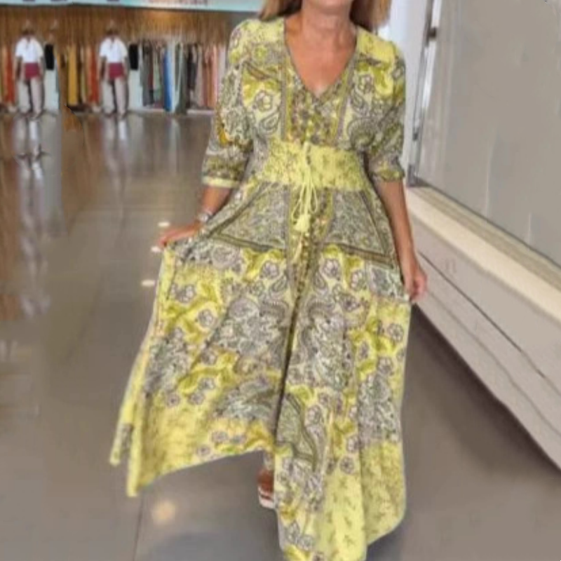 Elegantes langes Blumenkleid für Damen